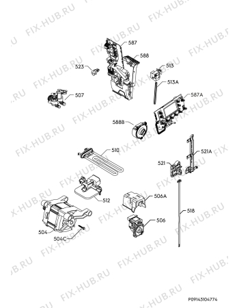 Взрыв-схема стиральной машины Electrolux EW7F1474BI - Схема узла Electrical equipment 268